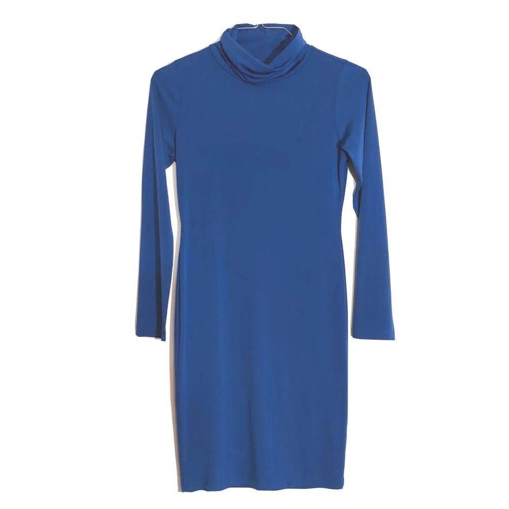 Wall Street, Made in USA Women's MEDIUM Cobalt Blue Bodycon Stretch Dress